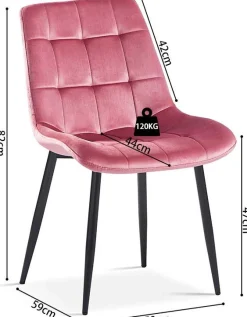 Esszimmerstuhl Tanja rosa Samt