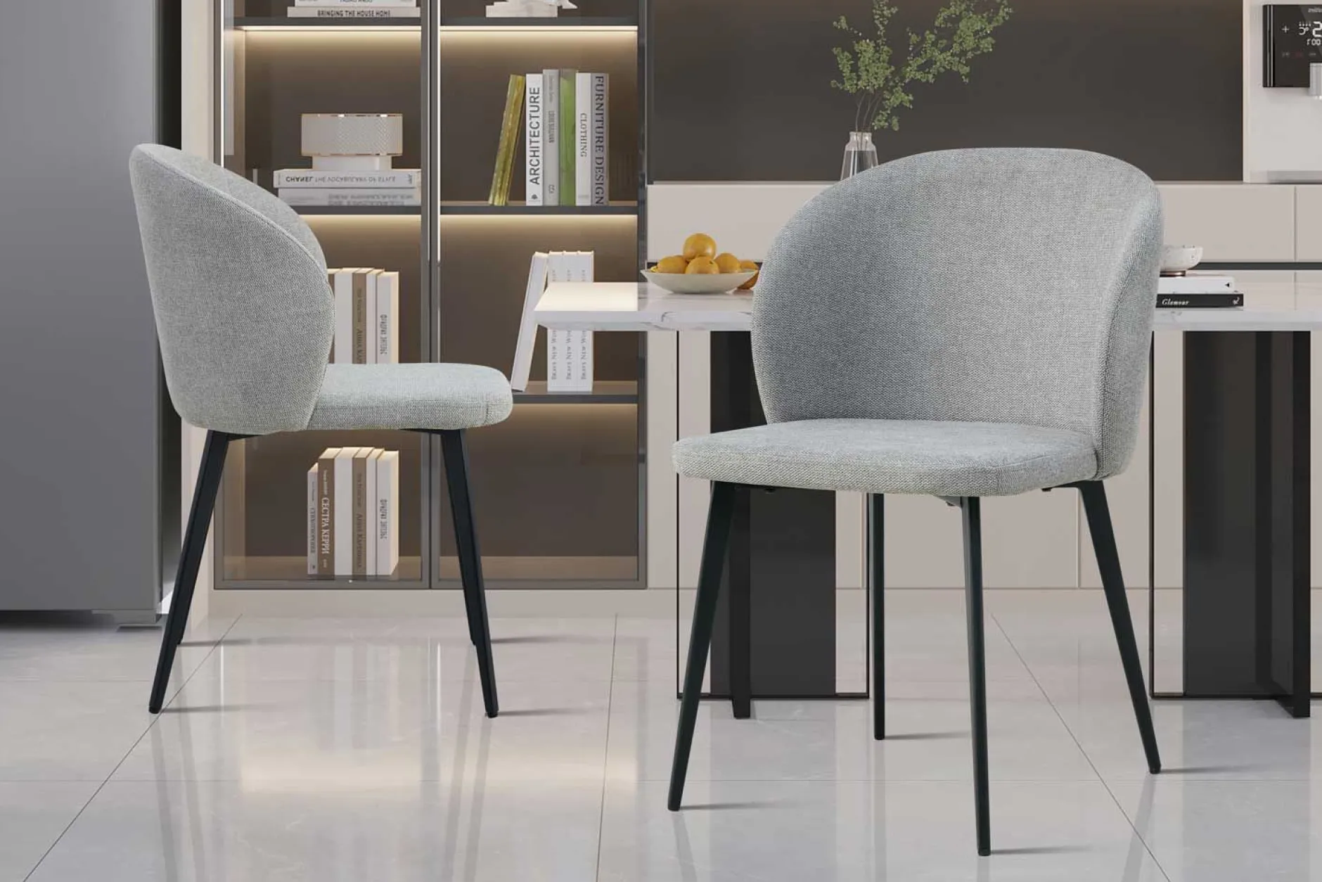 Esszimmerstuhl Tilly - 51x55x80cm - grauer Stoff