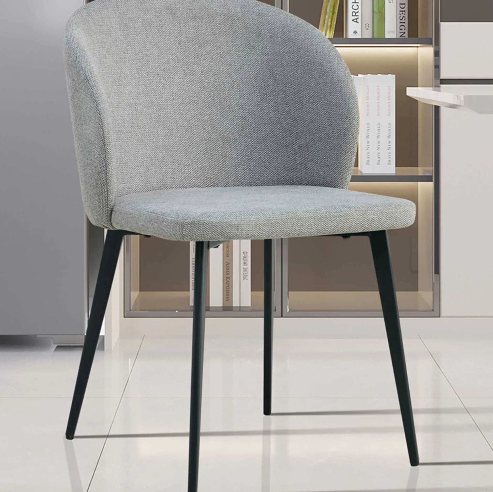 Esszimmerstuhl Tilly - 51x55x80cm - grauer Stoff