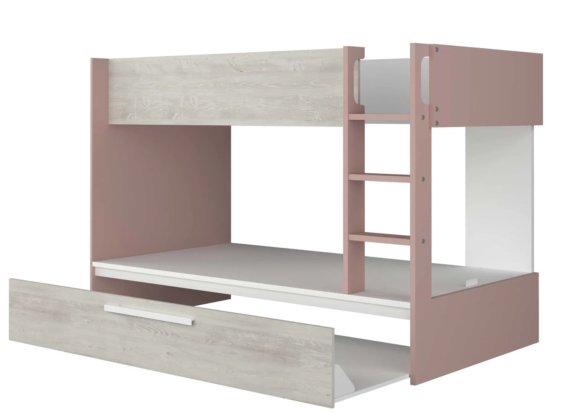 Etagenbett Cassie 90x200 mit Bettkasten - altrosa