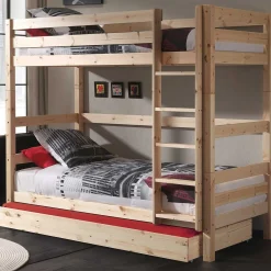 Etagenbett Claire hoch mit Bettschublade - Kieferholz