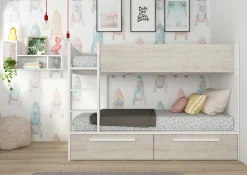 Etagenbett Fleur mit Schubladen - weiß