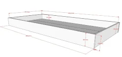 Etagenbett Forrest 90x200cm mit Rollbett - Buche Massivholz