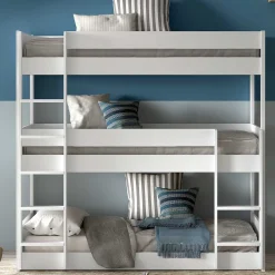 Etagenbett für 3 Personen Scott - 270x105x200 cm - Weiß