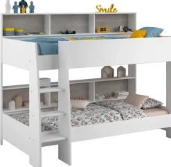Etagenbett Taylor 90x200 - mit Stauraum - weiß /grau