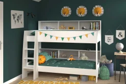 Etagenbett Taylor 90x200 - mit Stauraum - weiß /grau