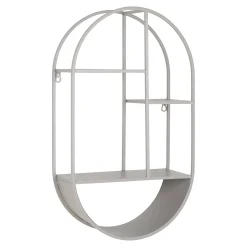 Feira Ovales Wandregal aus grauem Stahl 35x15x60 cm
