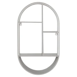 Feira Ovales Wandregal aus grauem Stahl 35x15x60 cm