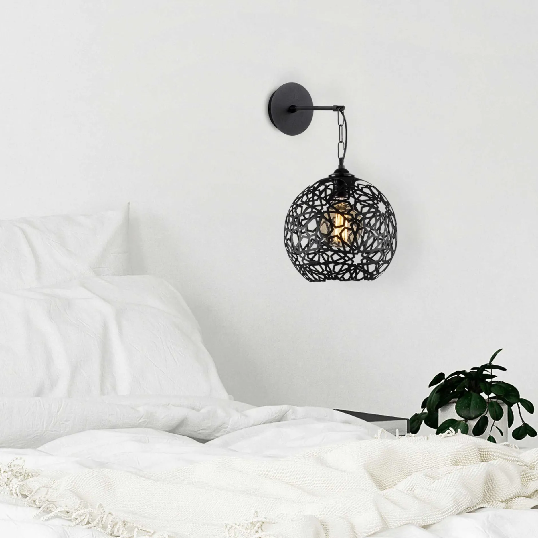 Fellini Wandleuchte | METALLGEHÄUSE | Schwarz