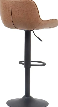 Fenna" Cognac PU Barhocker | Metallbeine | 84-105 x 48 x 49.5cm