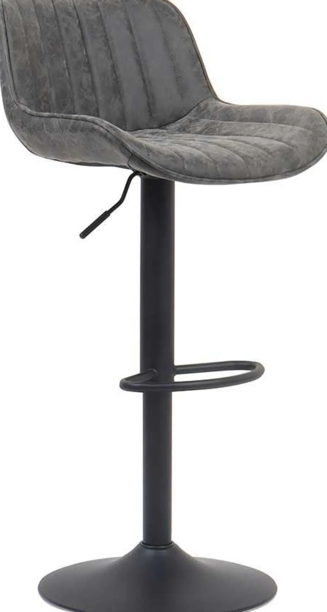 Fenna" Grauer PU Barhocker | Metallbeine | 84-105 x 48 x 49.5cm