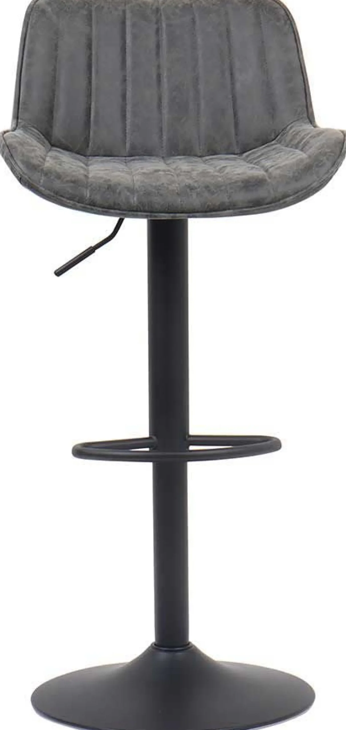 Fenna" Grauer PU Barhocker | Metallbeine | 84-105 x 48 x 49.5cm