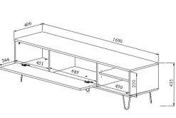 Fernsehschrank Jiro 165cm - Walnuss/Anthrazit