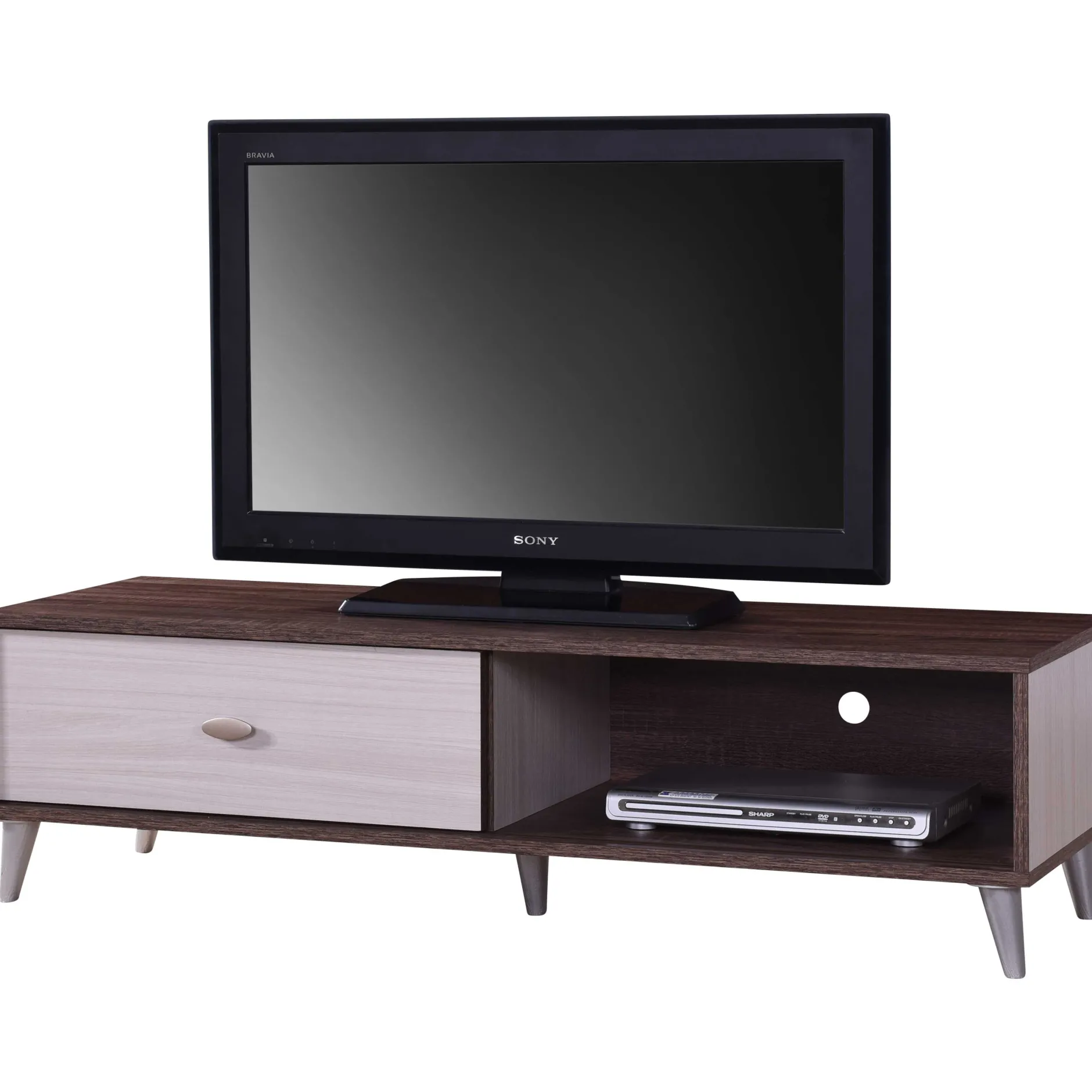 Fernsehschrank Rumbo 120cm - braun/weiß