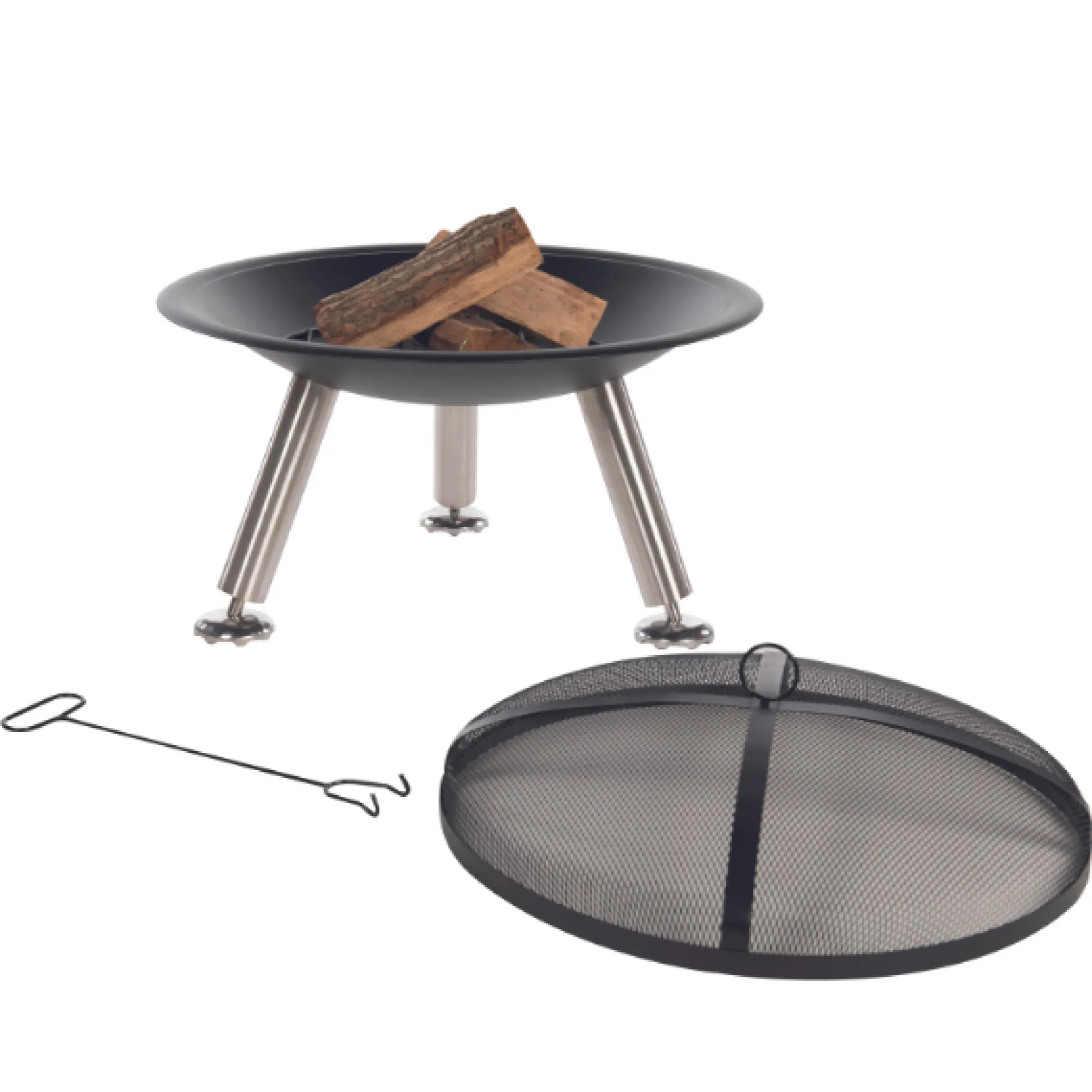 Feuerschale Tiago 76cm Stahl und Edelstahl - schwarz