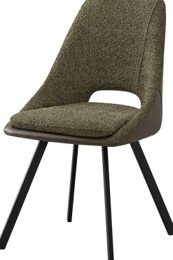 Filou' Bouclé dunkelgrün Stuhl | dunkelgrün PU-Polsterung - 85x48x56cm