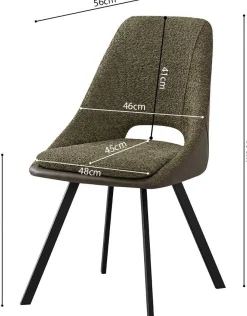 Filou' Bouclé dunkelgrün Stuhl | dunkelgrün PU-Polsterung - 85x48x56cm