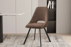 Filou' Bouclé Sand Stuhl | Braun PU Polsterung - 85x48x56cm