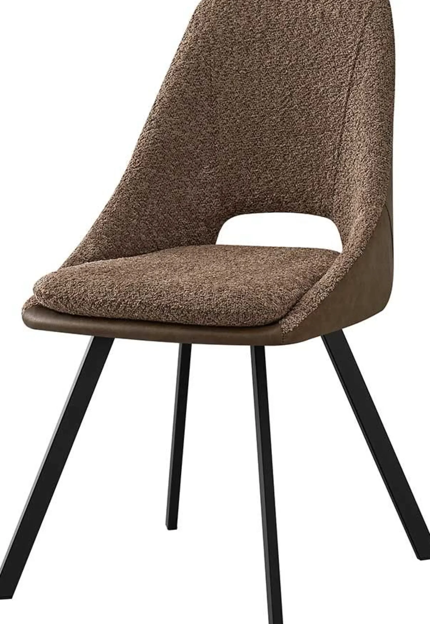 Filou' Bouclé Sand Stuhl | Braun PU Polsterung - 85x48x56cm