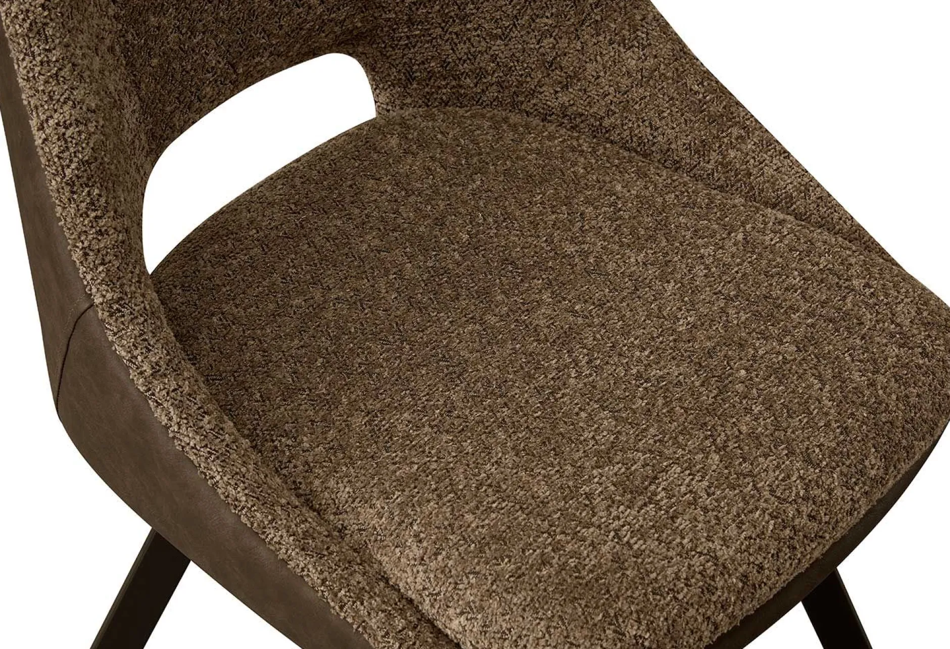Filou' Bouclé Sand Stuhl | Braun PU Polsterung - 85x48x56cm