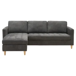 Firenze Dunkelgraues Sofa mit Naturholzbeinen