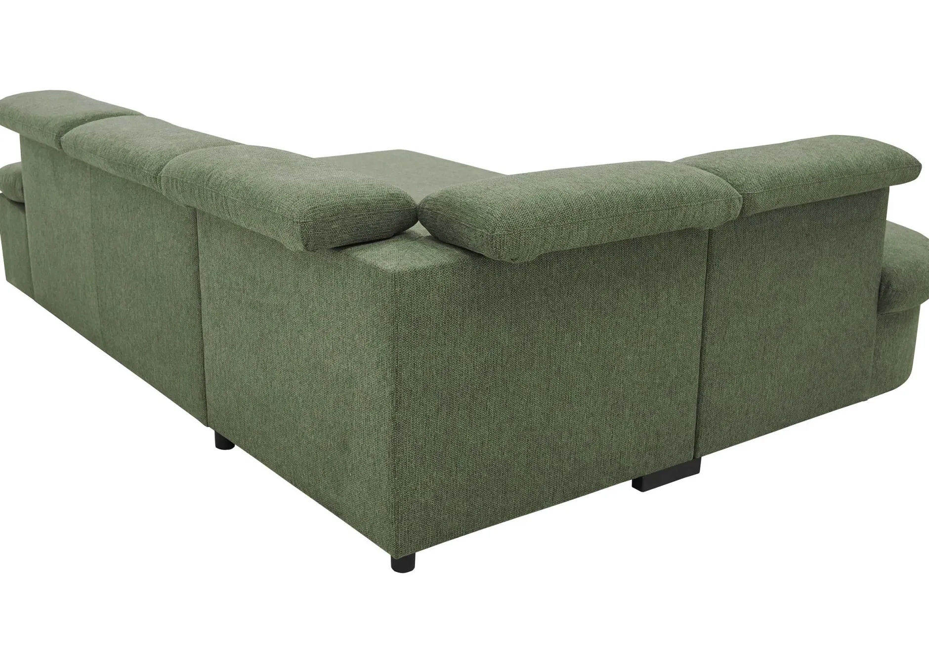 Firenze Ecksofa links - mit Bettfunktion - Stoff olivgrün
