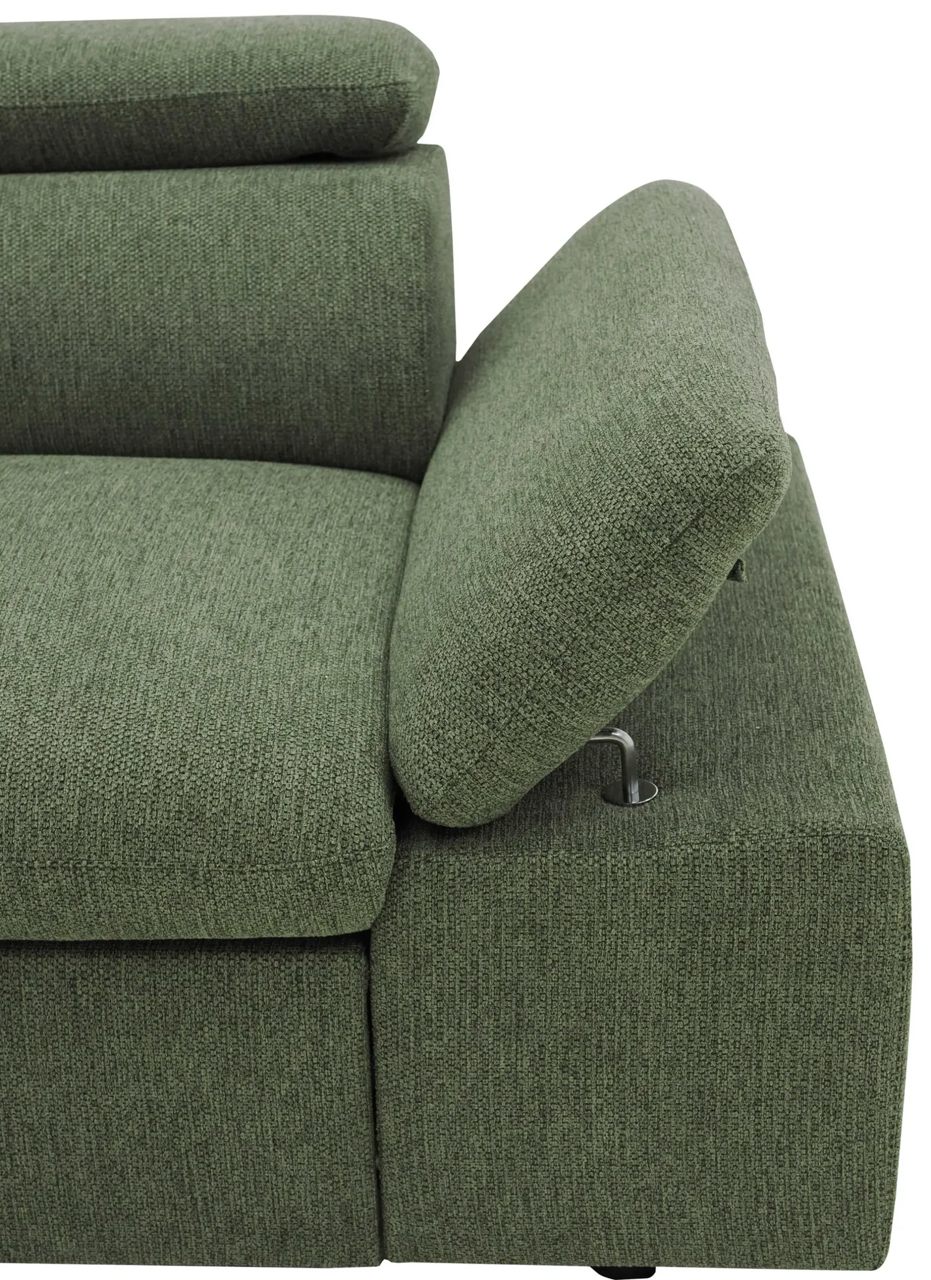 Firenze Ecksofa links - mit Bettfunktion - Stoff olivgrün