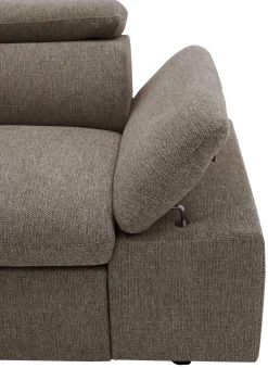 Firenze Ecksofa links - mit Bettfunktion - kastanienbrauner Stoff