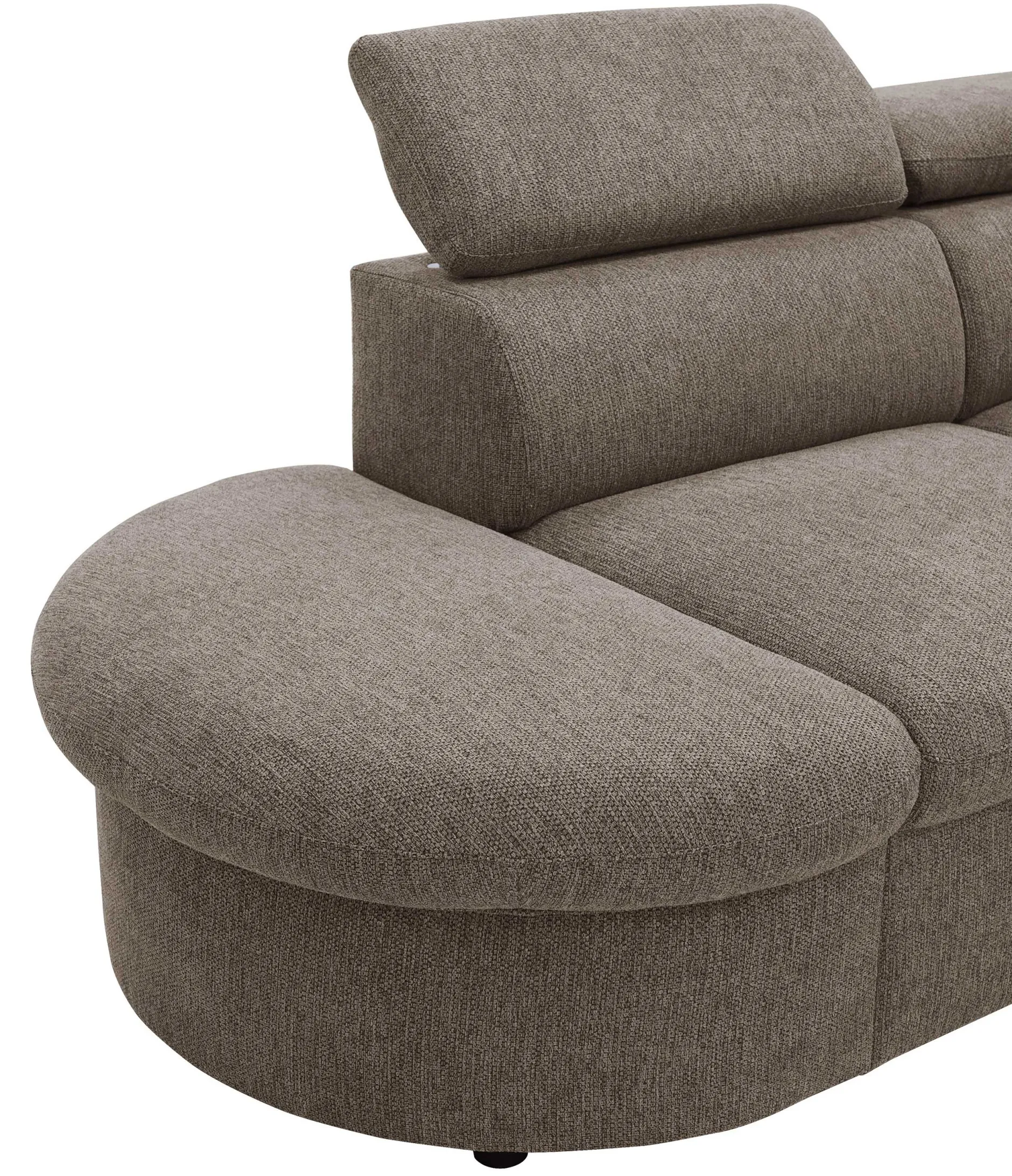 Firenze Ecksofa links - mit Bettfunktion - kastanienbrauner Stoff