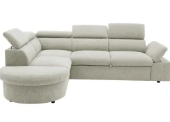 Firenze Ecksofa links - mit Bettfunktion - Stoff beige