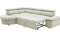 Firenze Ecksofa links - mit Bettfunktion - Stoff beige
