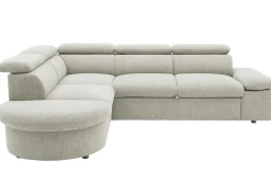 Firenze Ecksofa links - mit Bettfunktion - Stoff beige