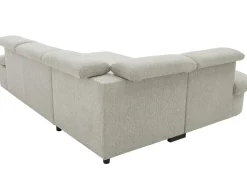 Firenze Ecksofa links - mit Bettfunktion - Stoff beige