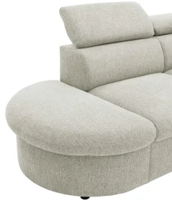 Firenze Ecksofa links - mit Bettfunktion - Stoff beige
