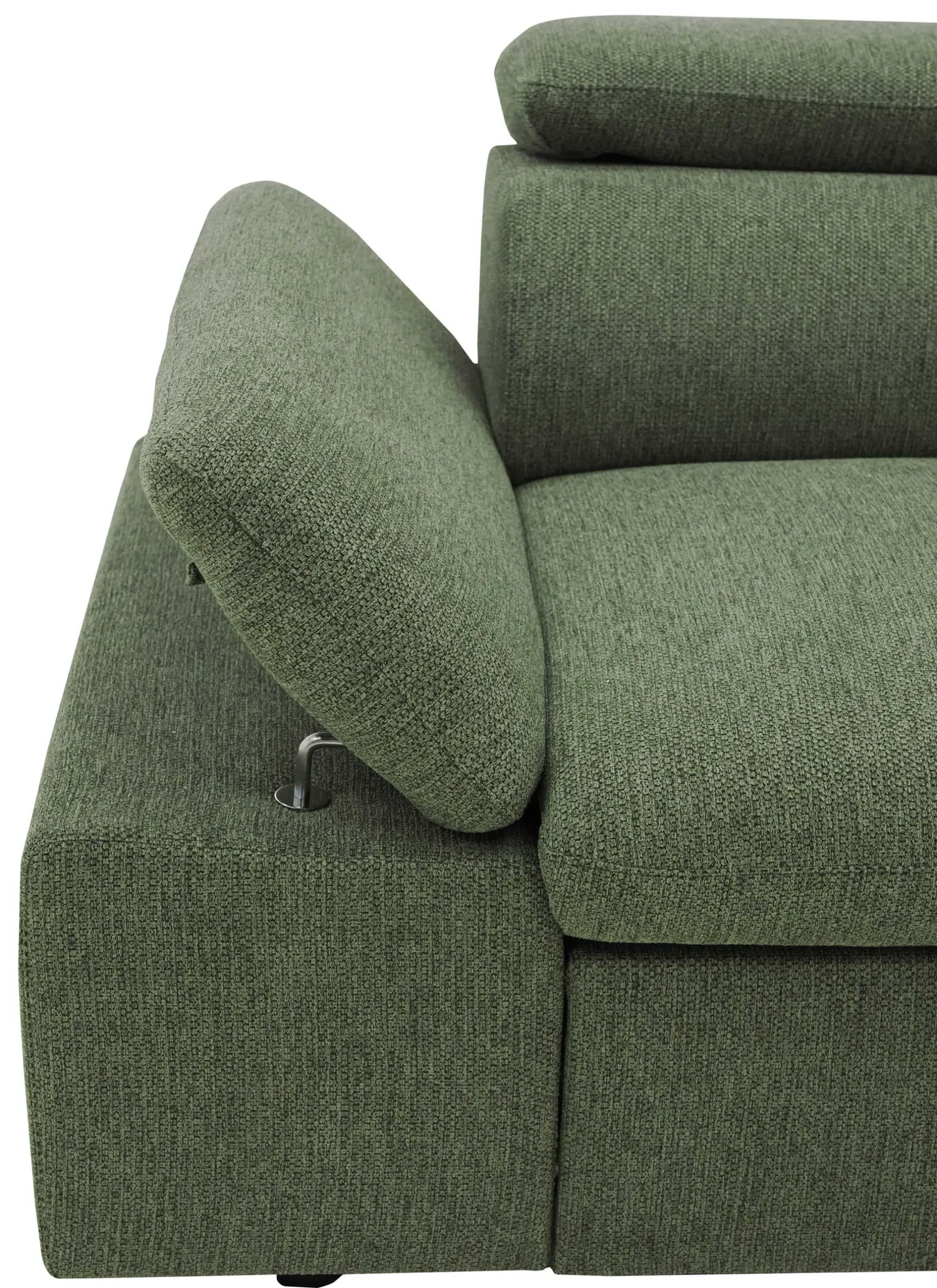 Firenze Ecksofa rechts - mit Bettfunktion - Stoff olivgrün