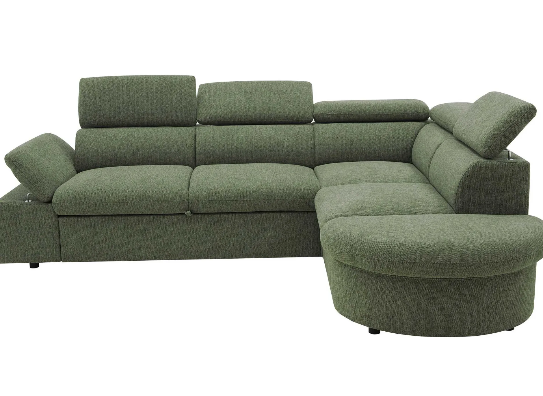 Firenze Ecksofa rechts - mit Bettfunktion - Stoff olivgrün