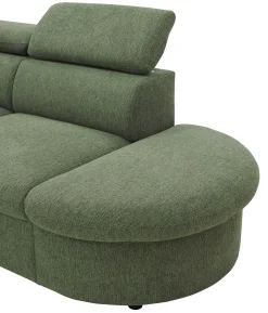 Firenze Ecksofa rechts - mit Bettfunktion - Stoff olivgrün
