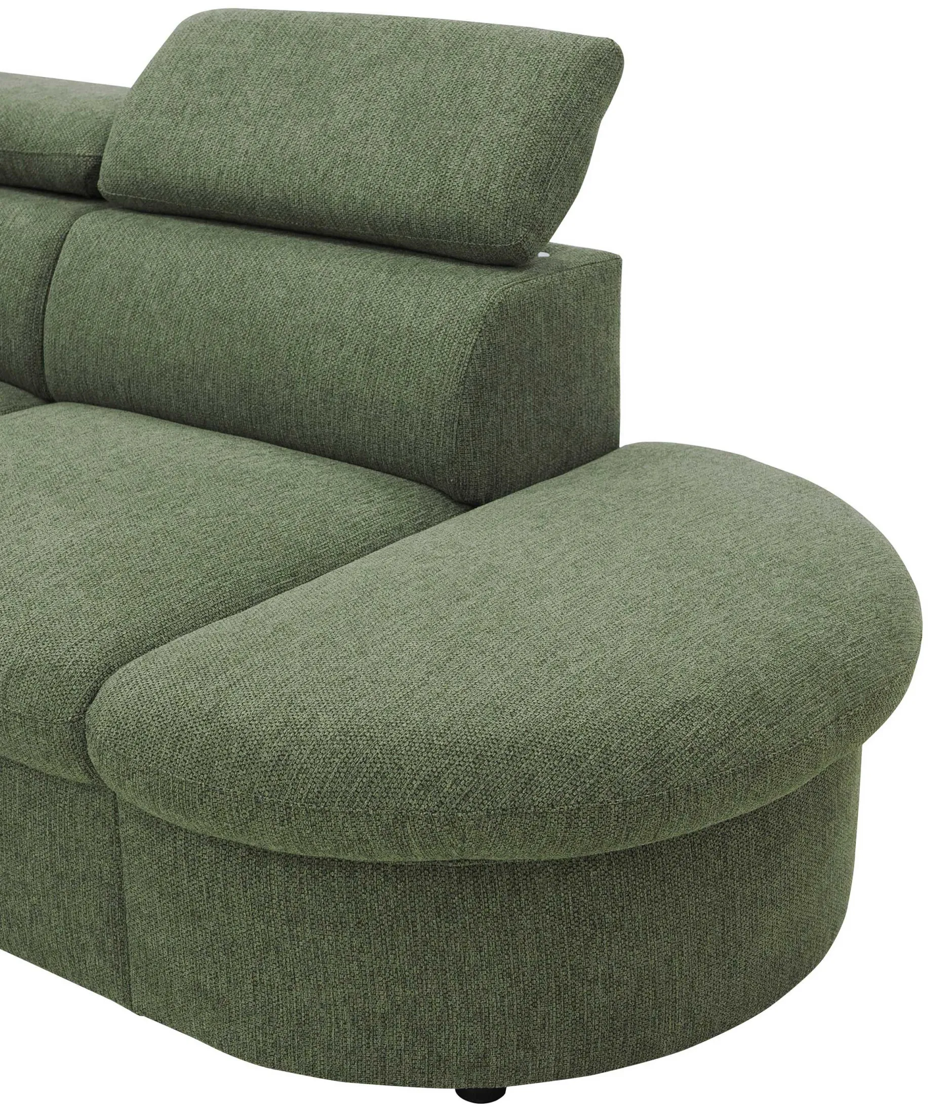 Firenze Ecksofa rechts - mit Bettfunktion - Stoff olivgrün