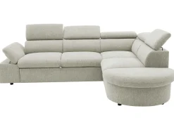 Firenze Ecksofa rechts - mit Bettfunktion - Stoff beige