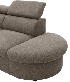 Firenze Ecksofa rechts - mit Bettfunktion - kastanienbrauner Stoff