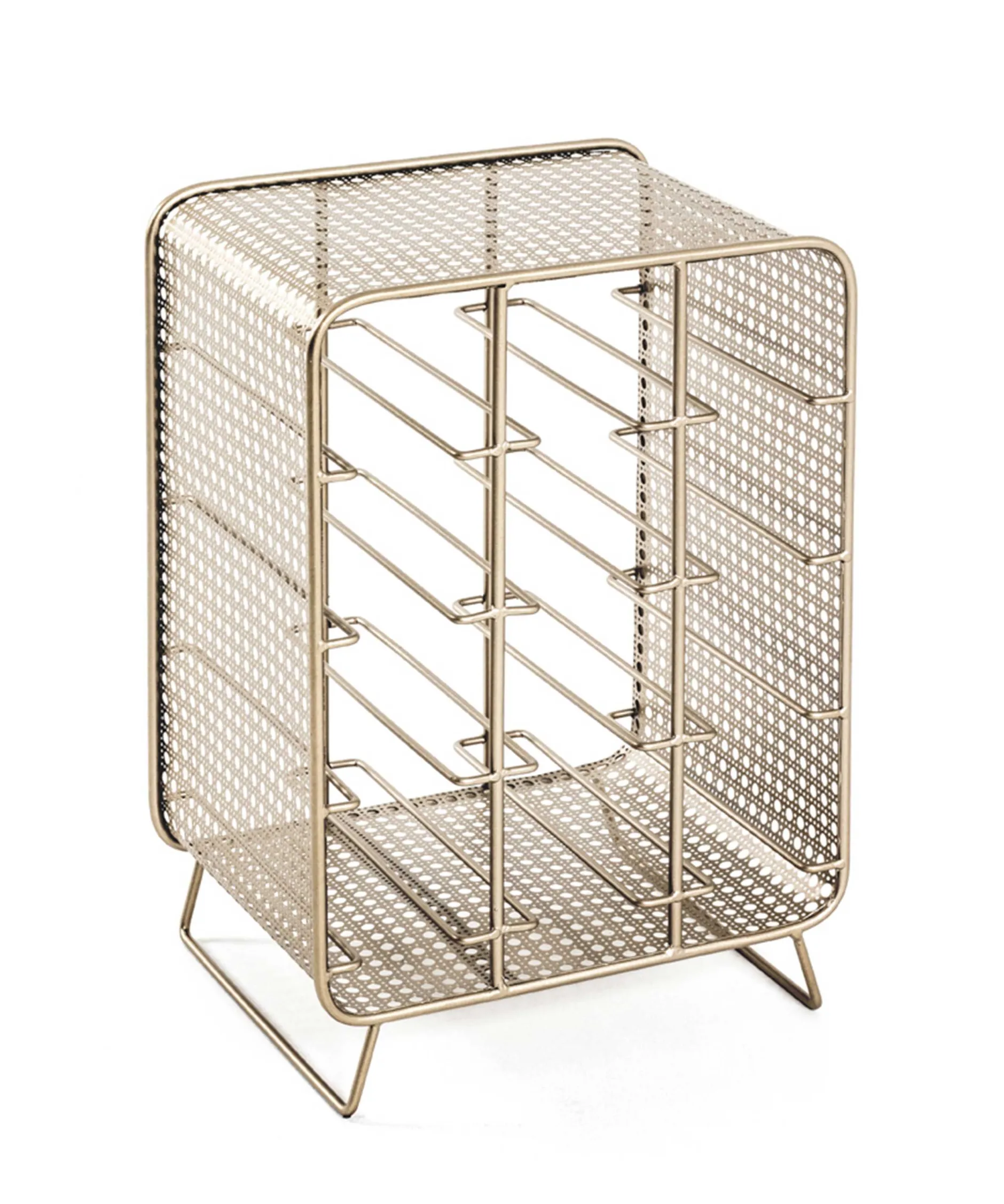 Flaschenhalter | 30 x 24 x 46 cm | Gold / Metall
