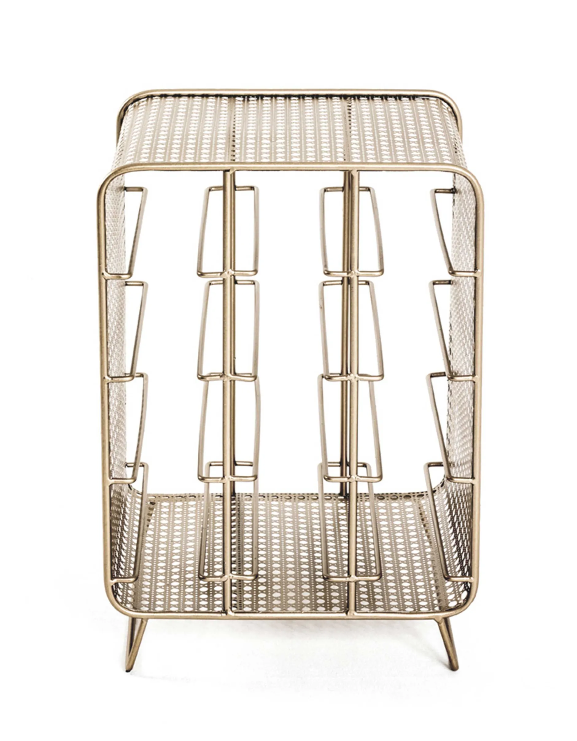 Flaschenhalter | 30 x 24 x 46 cm | Gold / Metall