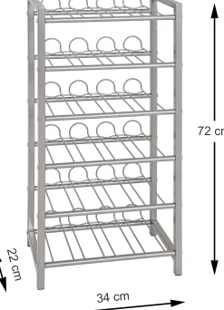 Flaschenhalter | 34 x 22 x 72 cm | Grau / Metall