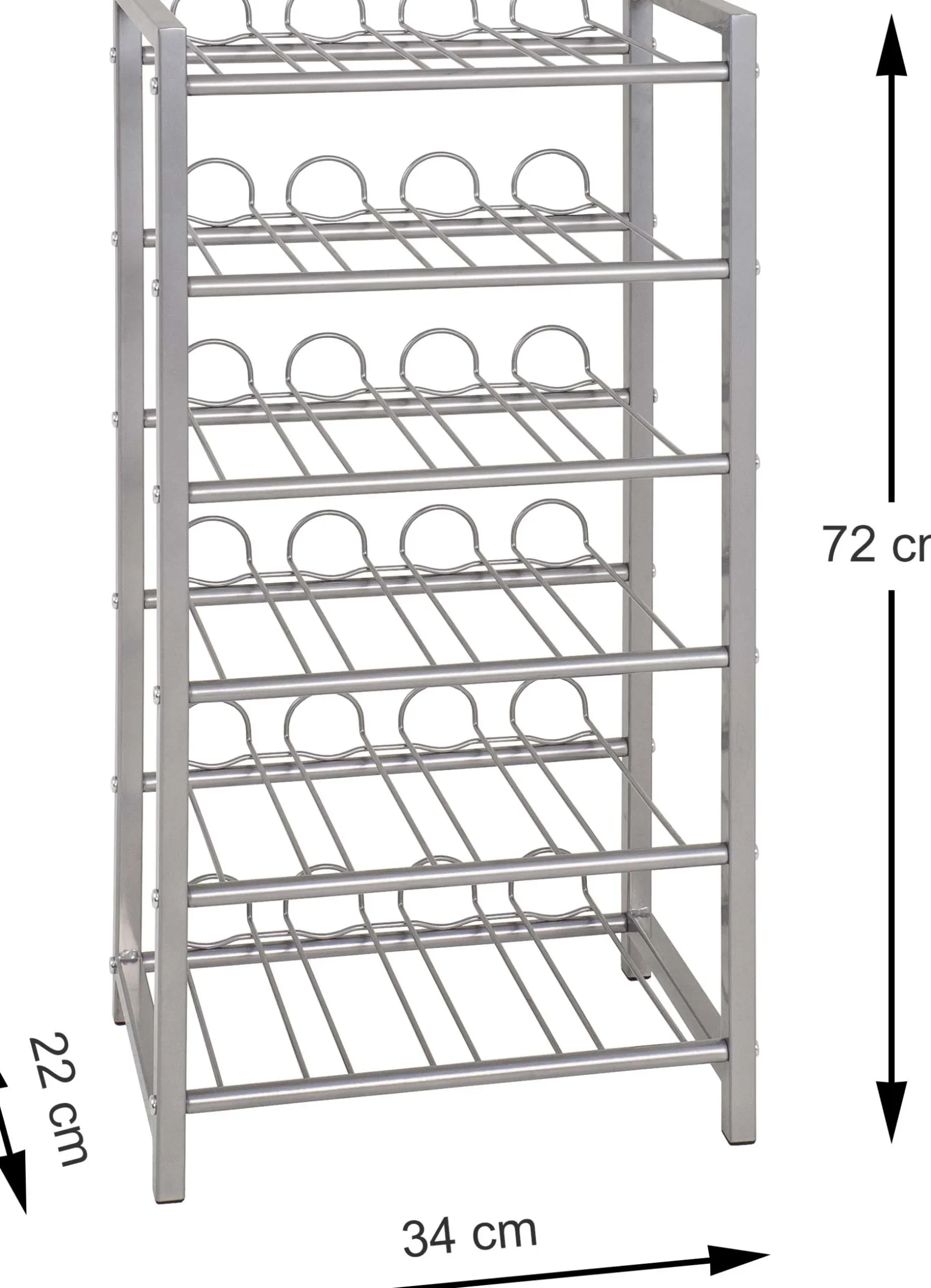 Flaschenhalter | 34 x 22 x 72 cm | Grau / Metall