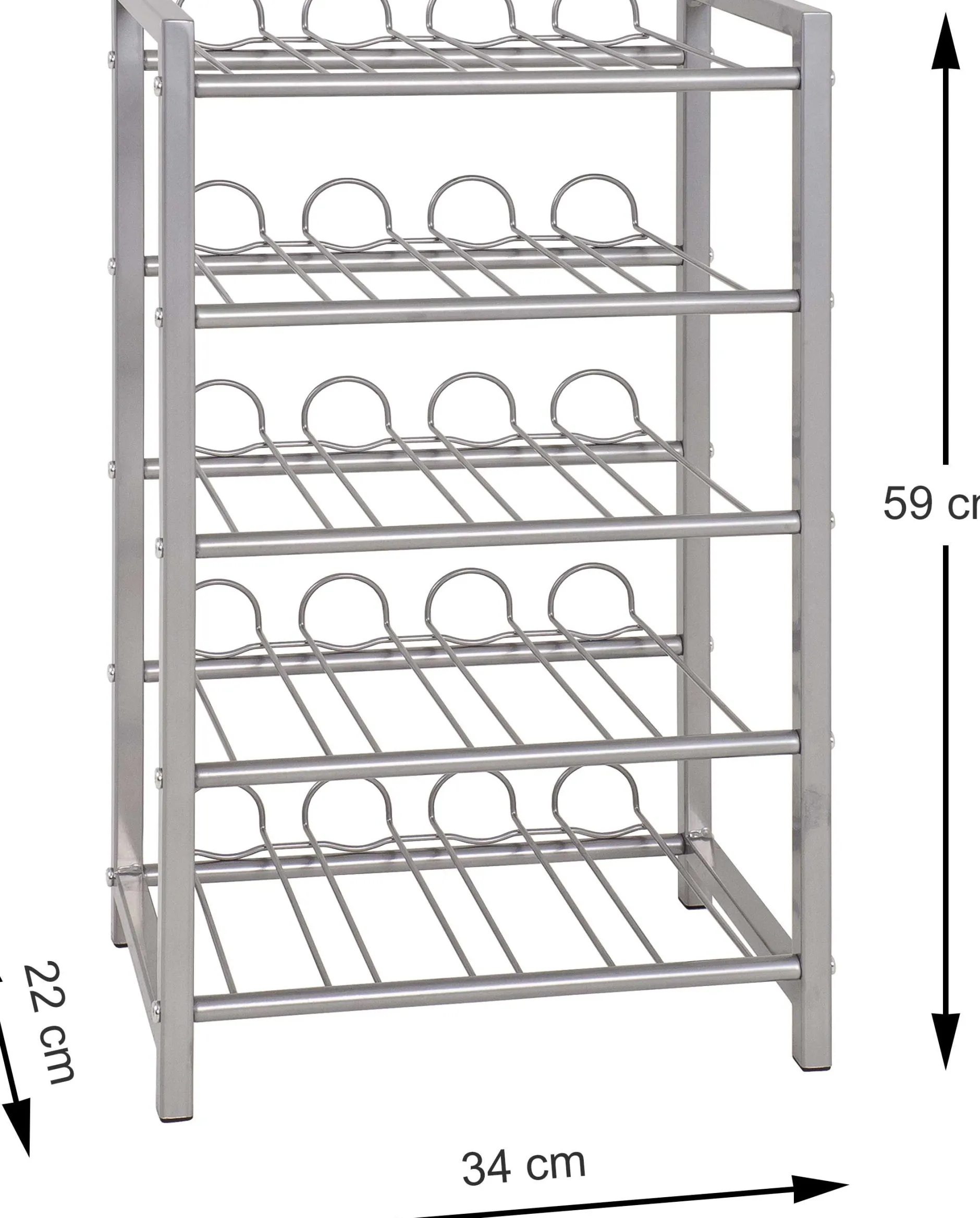 Flaschenhalter | 34 x 22 x 59 cm | Grau / Metall
