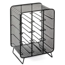 Flaschenhalter | 30 x 24 x 46 cm | Schwarz / Metall