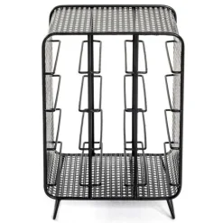 Flaschenhalter | 30 x 24 x 46 cm | Schwarz / Metall