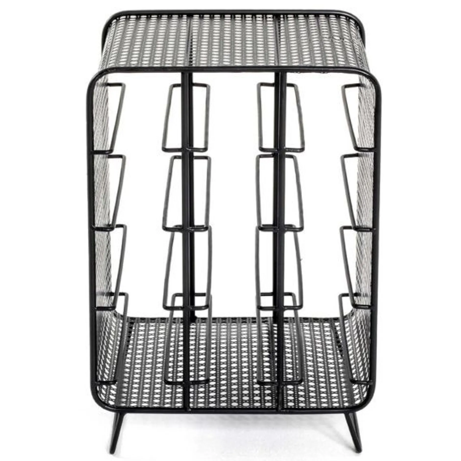 Flaschenhalter | 30 x 24 x 46 cm | Schwarz / Metall
