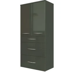 FlorentBadezimmer : Hängeschränke, Spiegelschrank, Waschtischschrank, Säulenschrank, Ablageschrank - Hochglanz grau