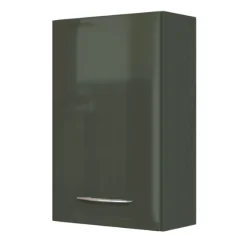 FlorentBadezimmer : Hängeschränke, Spiegelschrank, Waschtischschrank, Säulenschrank, Ablageschrank - Hochglanz grau